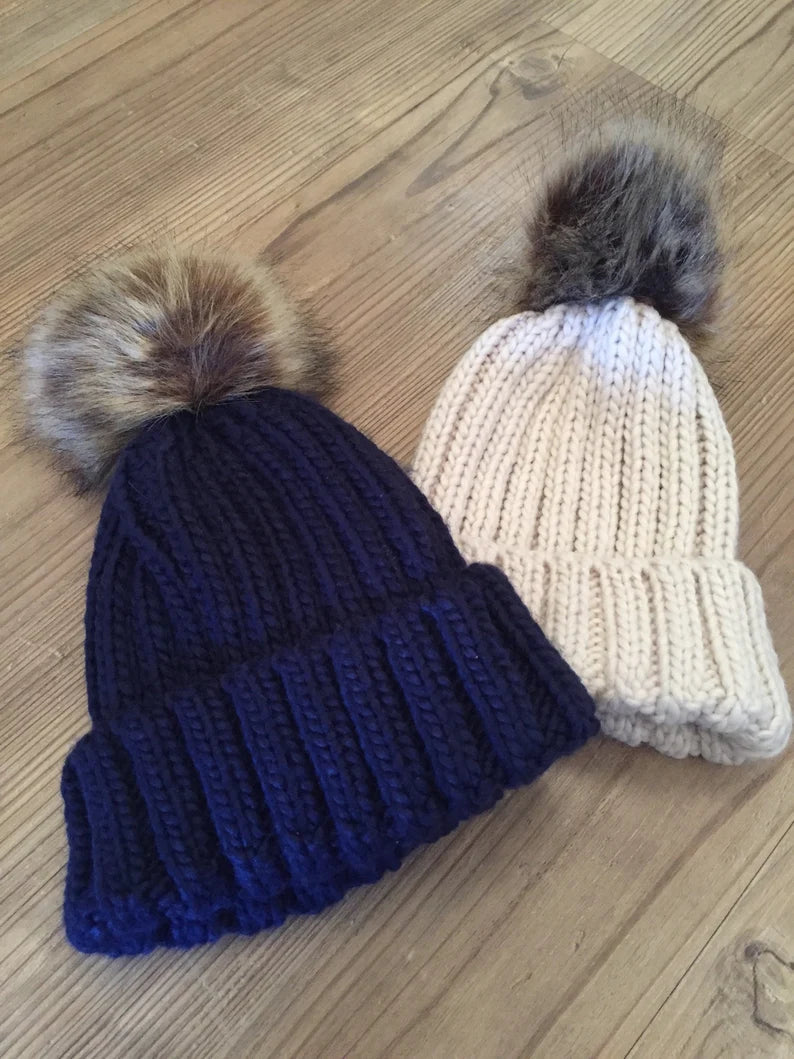 Adults Bobble Hat, Pom Pom Beanie, Matching Bobble Hat, Beanie, Pom Pom Hat, Woolly Hat, Woollen Hat, winter hat