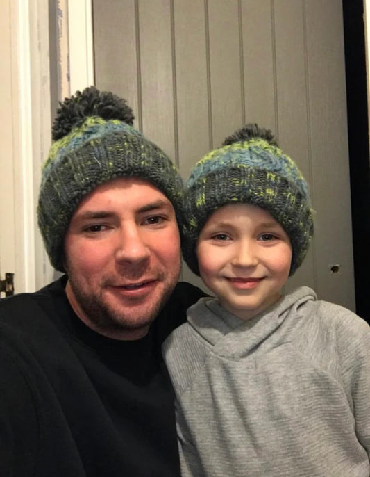 Adult Bobble Hat - Warm Hat - Winter Hat - Woolen Hat - Wool - Fluffy Hat - Dads Hat - Daddy Hat - Beanie - Pom Pom Hat - Matching
