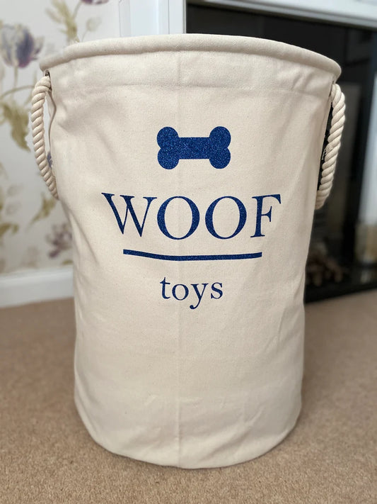 WOOF Storage Trug - Personalised Toy Bag - Storage Bag - Knitting Bag - Storage - Dog Toy Bag - Laundry - Trug - Storage Basket