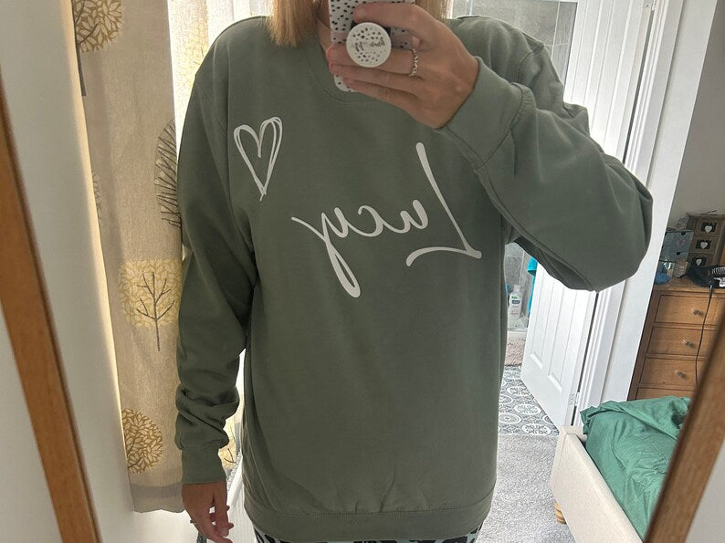 Adult Name Jumper - Sweatshirt - Adult Sweater - Personalised Jumper -Adult's Jumper - Winter Clothing - Mum Sweater - Matching - Twinning