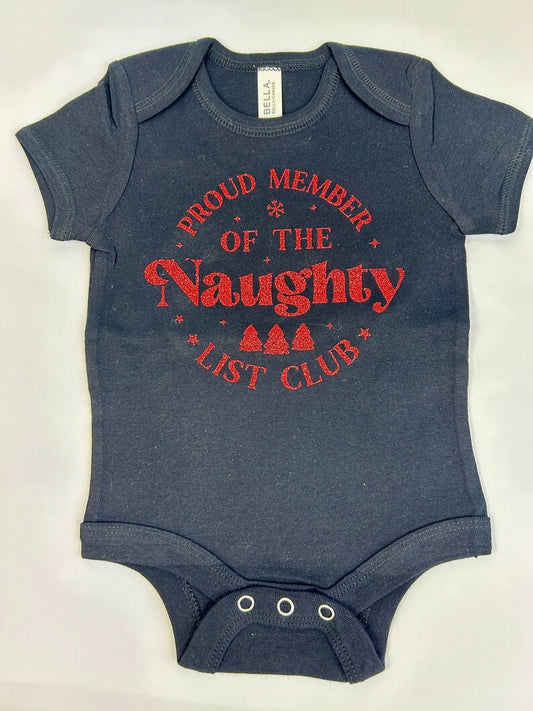 Baby Naughty List Christmas Bodysuit - Baby Clothing - Xmas Baby - Naughty List - Funny Christmas Clothing - Boy - Girl
